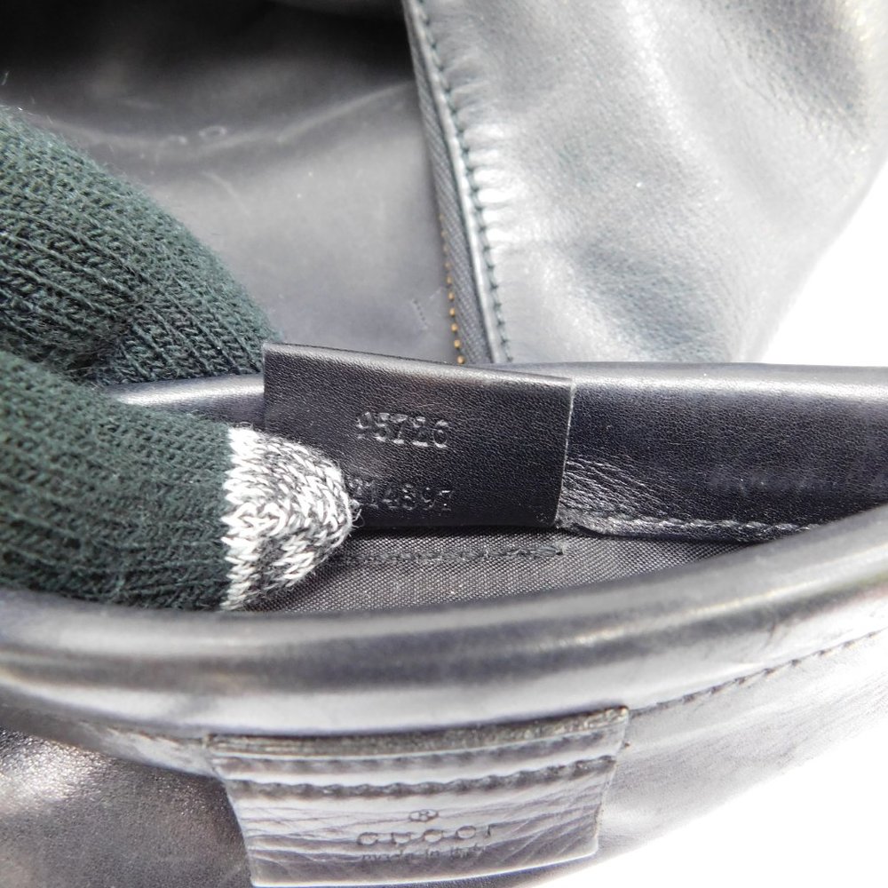 Gucci Black Leather Hobo Bag with Gold Accents - Picture 12 of 16